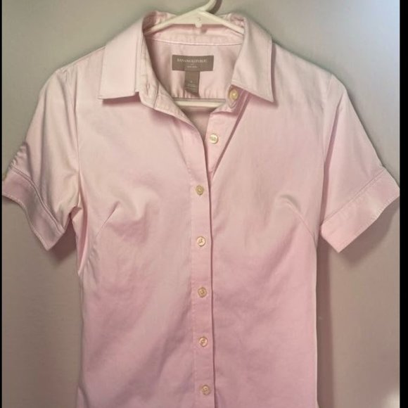 Banana Republic pink button down dress fitted shirt - Picture 7 of 8